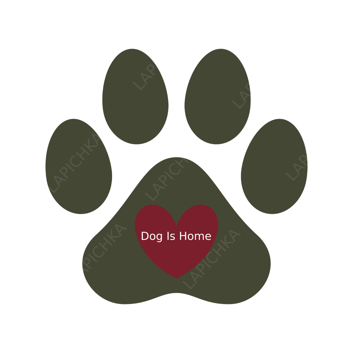 Dog Is Home - Minimal Printable Wall Art